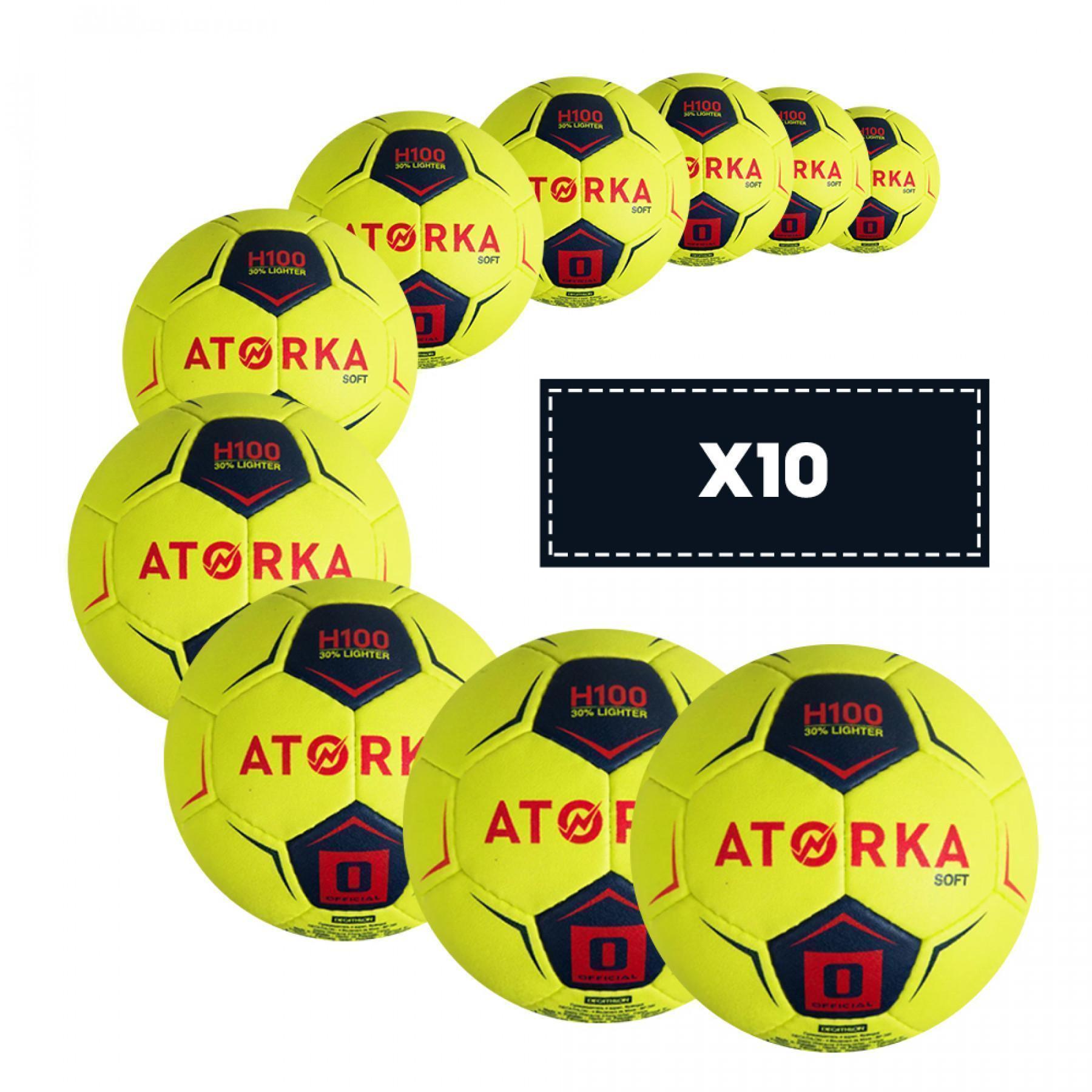 Ballon de handball enfant H100 soft T0 orange ATORKA