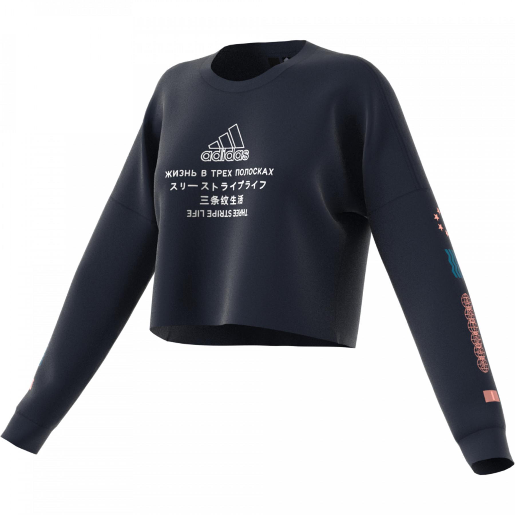 Sweatshirt femme adidas Global citizen Cropped