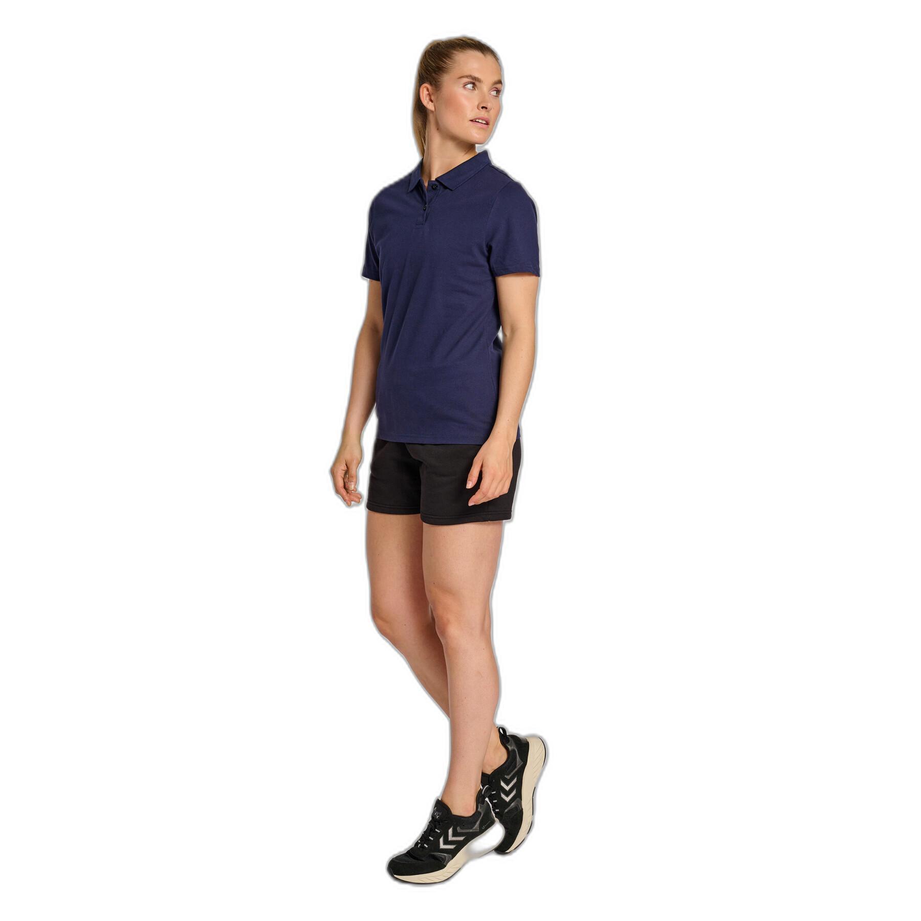 Polo stretch femme Hummel Red
