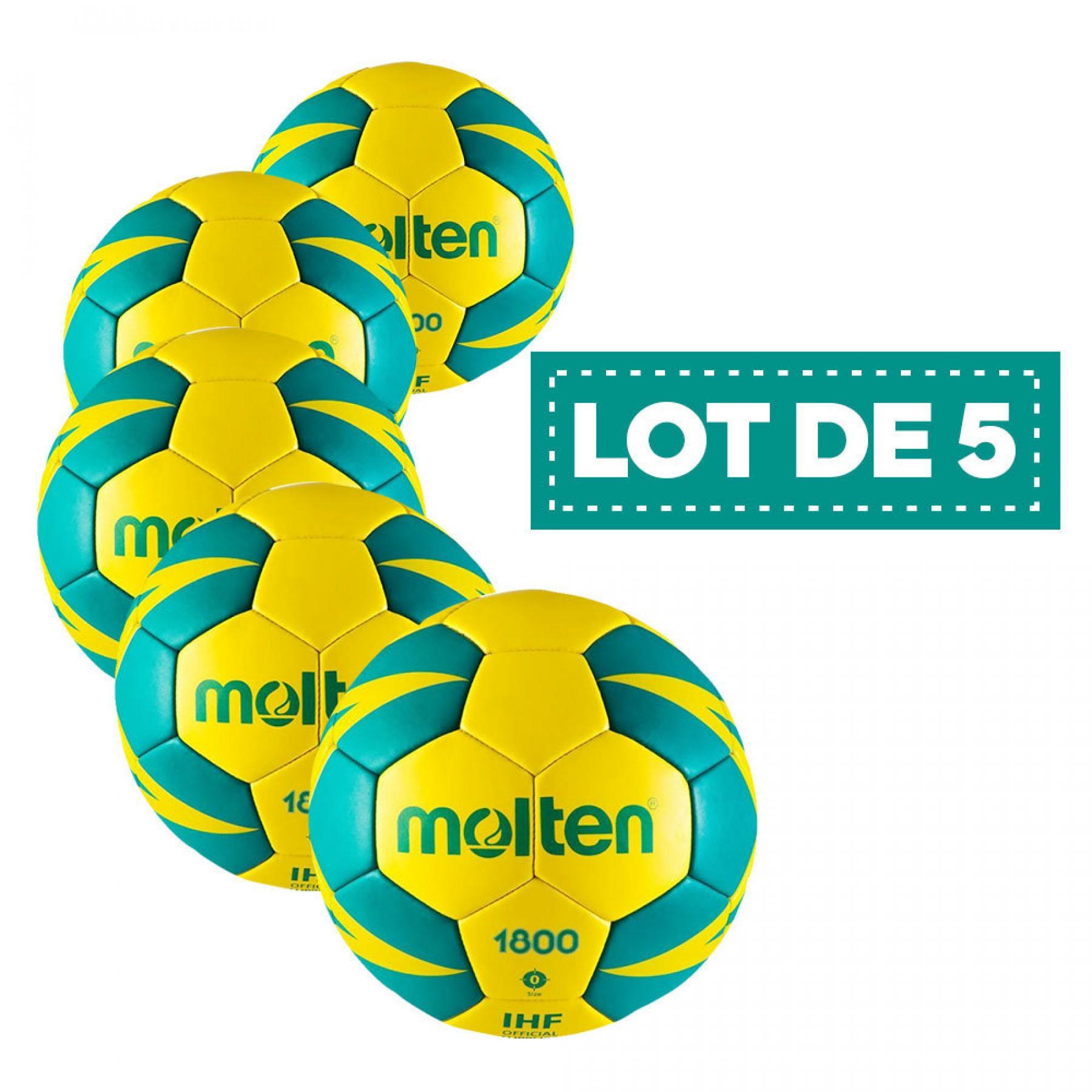 Lot de 5 ballons d'entraînement Molten HX1800