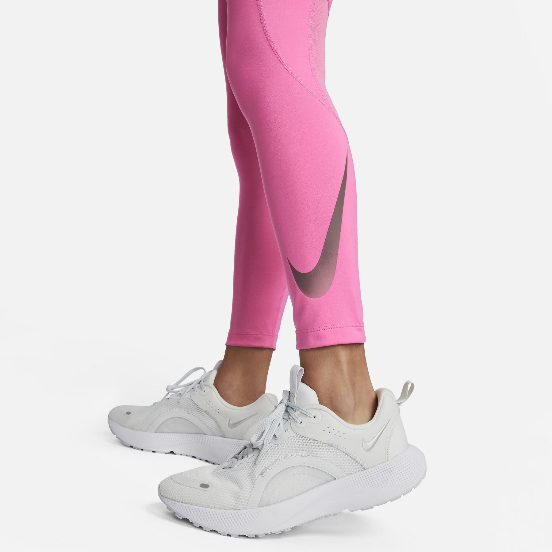 Legging 7/8 femme Nike Dri-Fit FST Swoosh HBR MR