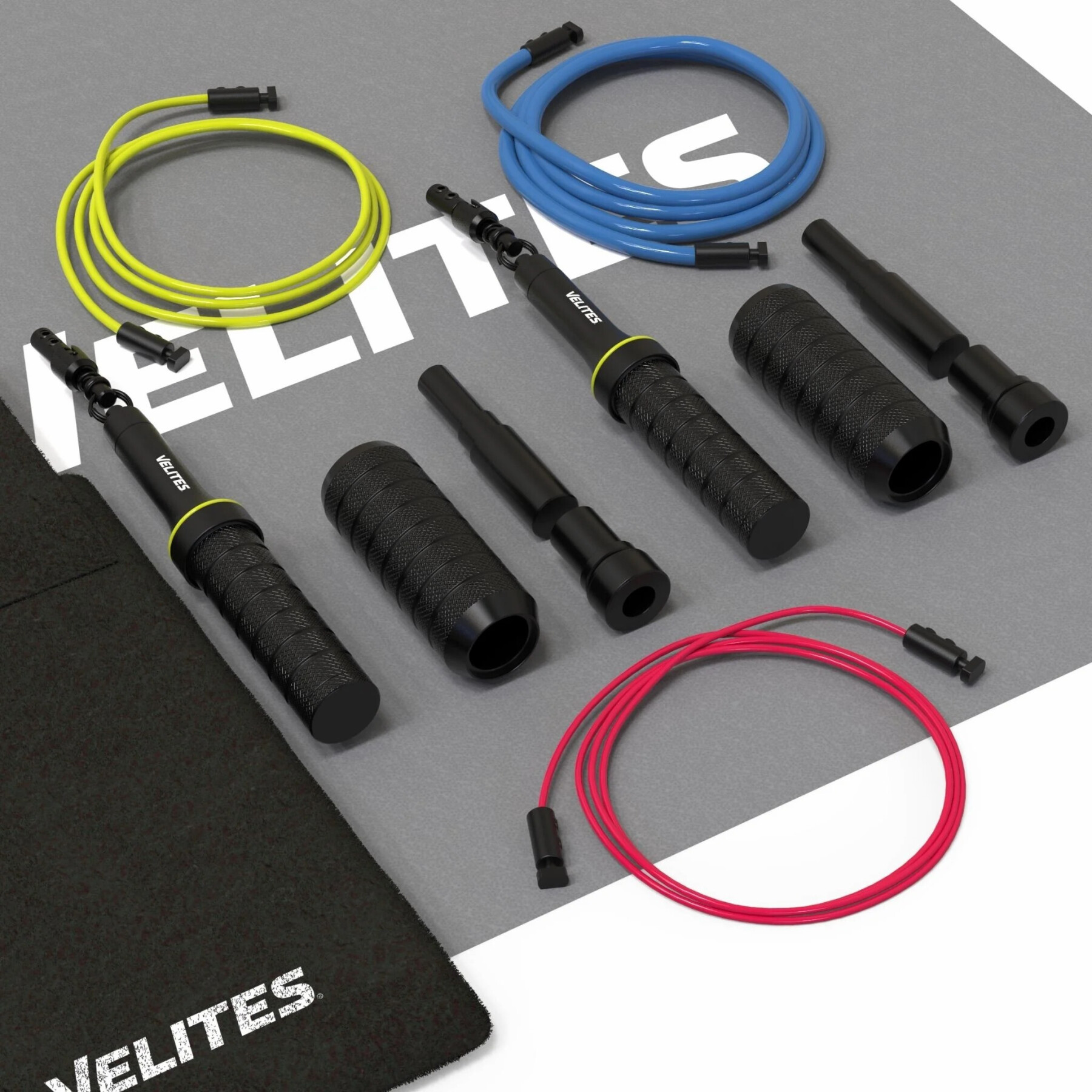Lot de corde à sauter lestée avec câbles et tapis Velites Earth 2.0 -  Fitness et musculation - Accessoires - Équipements
